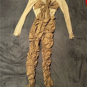 Elegant Tan Jumpsuit Large